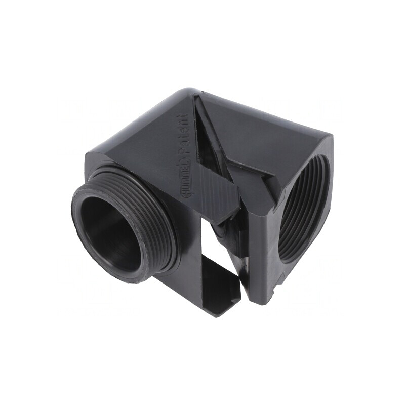 Conector unghiular M16 IP68 poliamidă neagră | Electronic-mag.ro | Componente Electronice