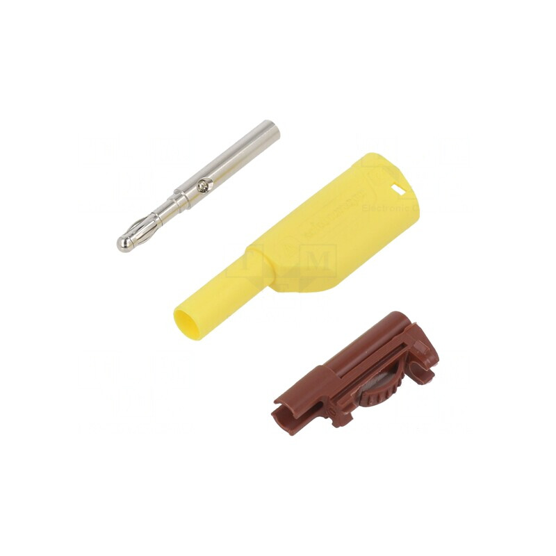 Mufă Banană 4mm 32A Galbenă cu Izolație 46mm | Electronic-mag.ro | Componente Electronice