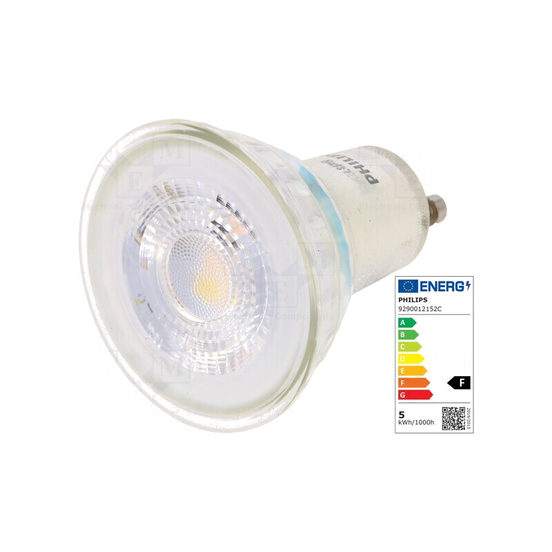 Lampă LED GU10 4.6W Alb Cald 2700K 355lm | Electronic-mag.ro | Componente Electronice