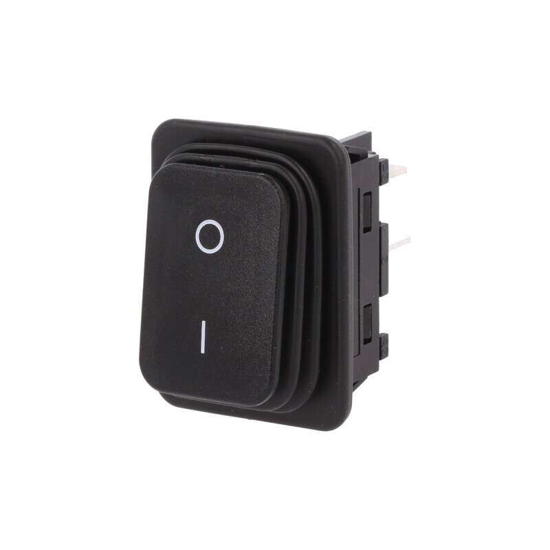 Comutator Basculant DPST ON/OFF 20A 250V Negru IP65 | Electronic-mag.ro | Componente Electronice