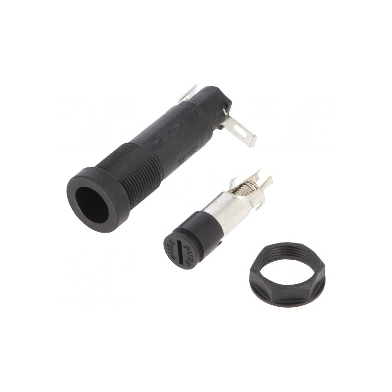 Clemă Panou 5x20mm 20A Neagră 250VAC | Electronic-mag.ro | Componente Electronice