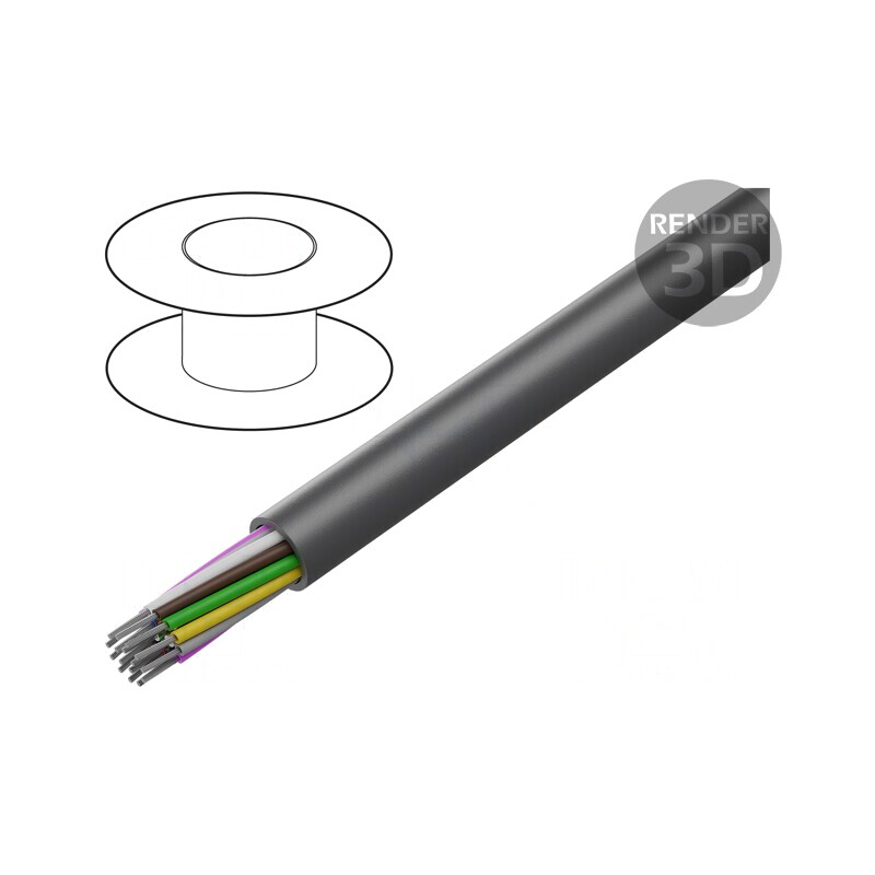 Cablu Neecranat 16x22AWG 300V Gri Închis | Electronic-mag.ro | Componente Electronice