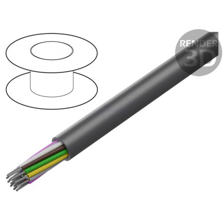 Cablu Neecranat 16x22AWG 300V Gri Închis | Electronic-mag.ro | Componente Electronice