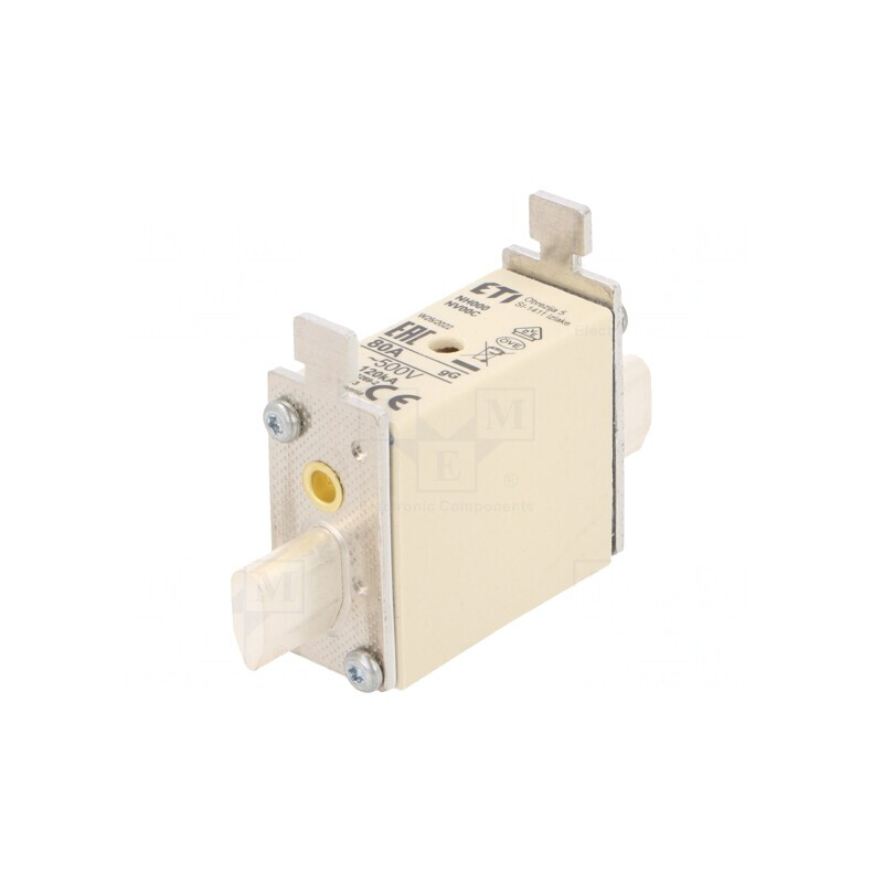 Siguranță Ceramică Industrială 80A 500VAC NH000 | Electronic-mag.ro | Componente Electronice