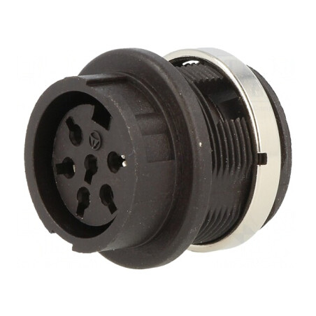 Soclu DIN 6 pini montare panou 300V | Electronic-mag.ro | Componente Electronice