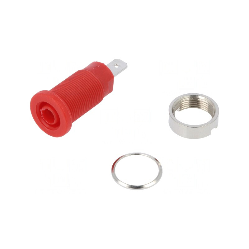 Soclu Banană 4mm 24A 1000VDC Roșu Nichelat | Electronic-mag.ro | Componente Electronice Soclu Banană 4mm 24A 1000VDC Roșu Nichelat | Electronic-mag.ro | Componente Electronice