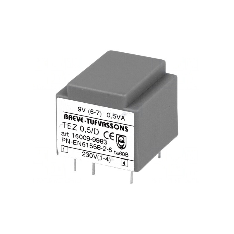 Transformator Încapsulat 0,5VA 230VAC 9V 55,5mA PCB | Electronic-mag.ro | Componente Electronice