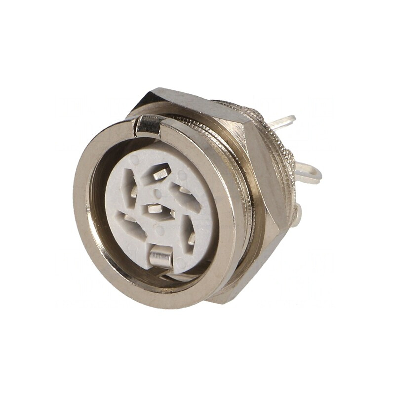 Soclu DIN 6P 240° Lipire 34V 2A Argintat | Electronic-mag.ro | Componente Electronice