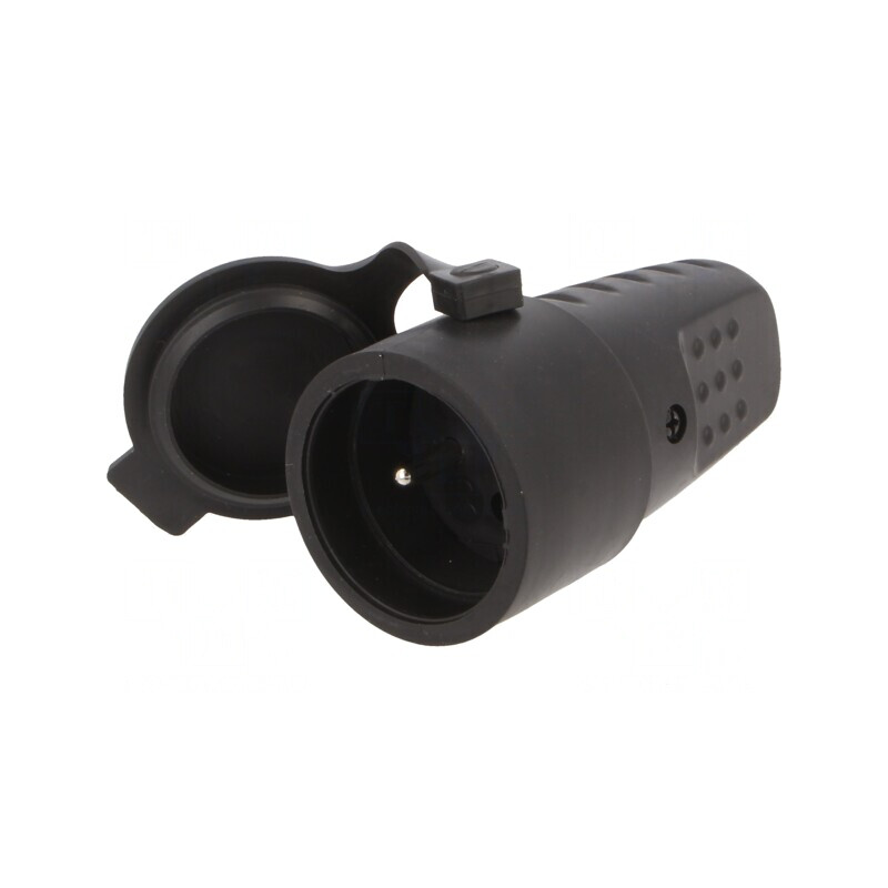 Conector Alimentare AC Mamă 250V 16A Negru | Electronic-mag.ro | Componente Electronice