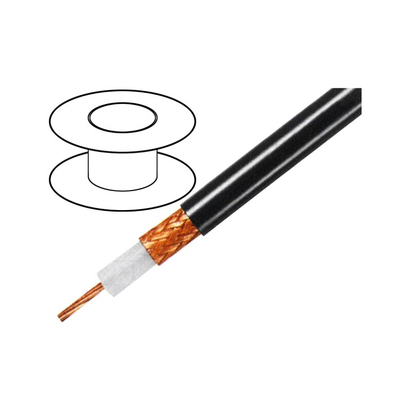 Cablu coaxial RG213U litat Cu PVC negru 100m 10,4mm | Electronic-mag.ro | Componente Electronice