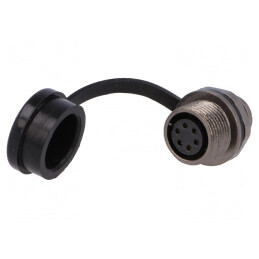Soclu ST12 mamă 6 PIN IP67 5A 125V | Electronic-mag.ro | Componente Electronice