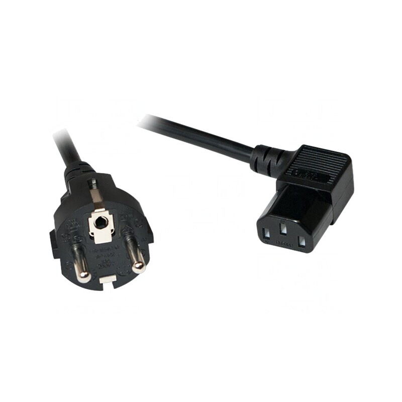 Cablu de Alimentare CEE 7/7 la IEC C13 2m Negru 10A 250V | Electronic-mag.ro | Componente Electronice