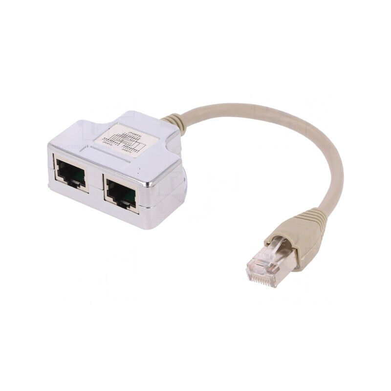 Splitter RJ45 Ecranat Cat 5 2 Porturi | Electronic-mag.ro | Componente Electronice