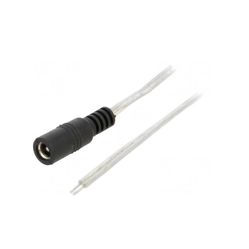 Cablu DC 5,5/2,5 Soclu Drept Transparent 3m | Electronic-mag.ro | Componente Electronice