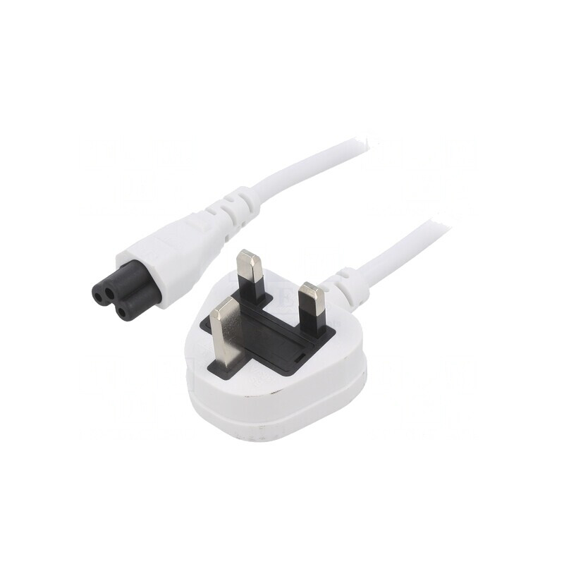 Cablu Alimentare 1,8m Alb 3x0,75mm2 BS 1363 la IEC C5 | Electronic-mag.ro | Componente Electronice Cablu Alimentare 1,8m Alb 3x0,75mm2 BS 1363 la IEC C5 | Electronic-mag.ro | Componente Electronice