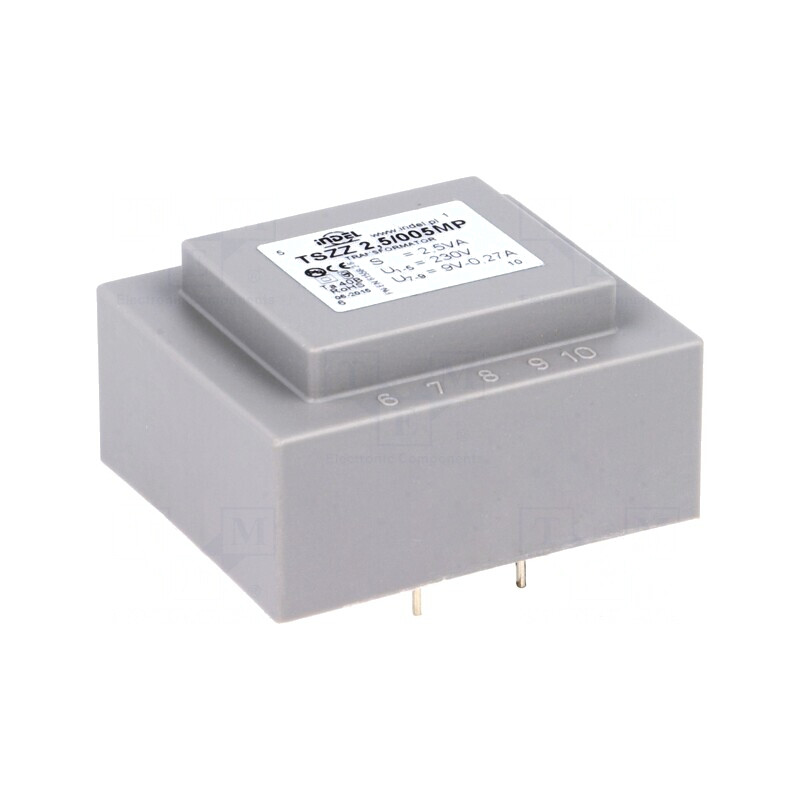 Transformator încapsulat 2,5VA 230V 9V 270mA PCB | Electronic-mag.ro | Componente Electronice