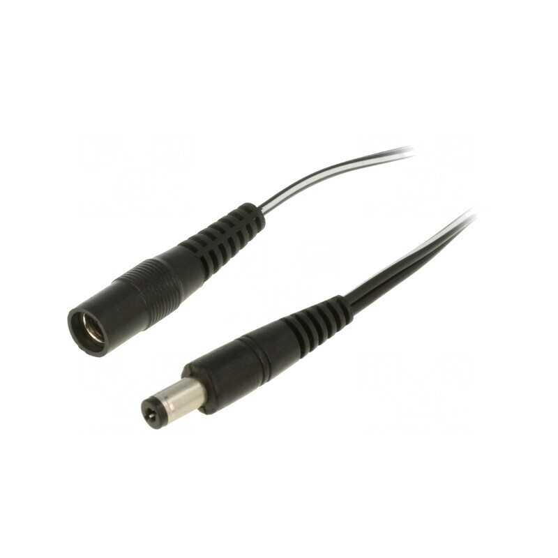 Cablu Alimentare DC 5,5/2,1 Negru 2x0,5mm2 | Electronic-mag.ro | Componente Electronice
