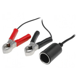 Soclu Brichetă cu Clips Crocodil și Cabluri 500mm 5A Negru | Electronic-mag.ro | Componente Electronice