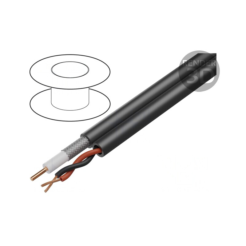 Cablu Coaxial Hibrid RG59 Negru PVC | Electronic-mag.ro | Componente Electronice