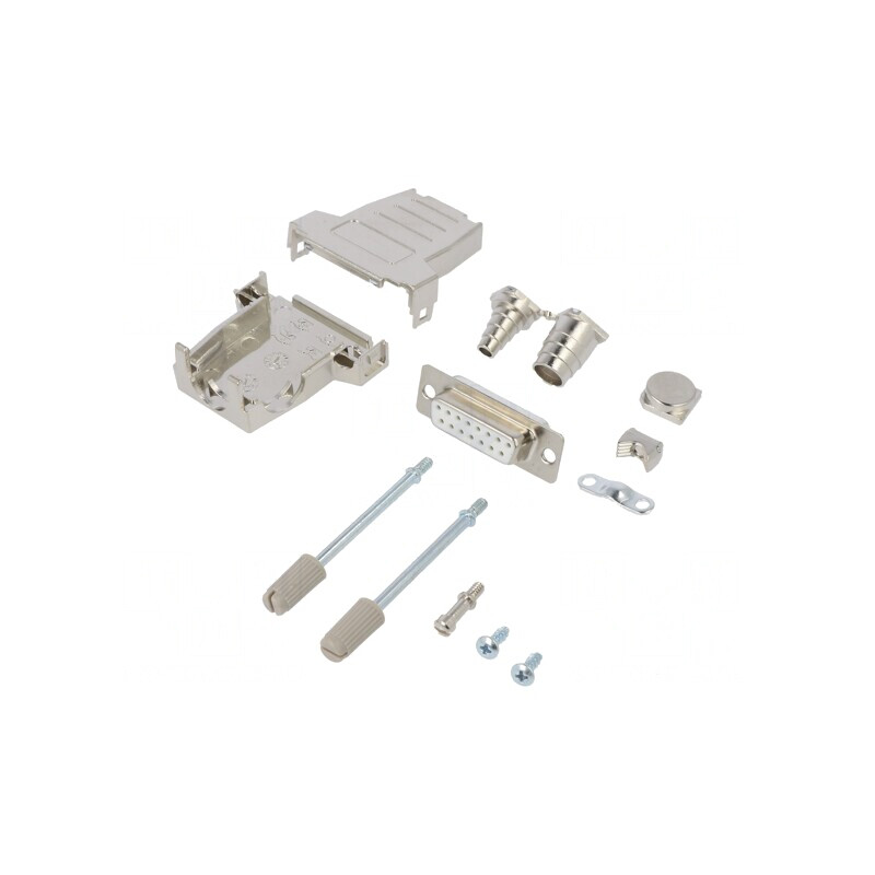 D-Sub 15-Pin Mufă Mamă Albă - Set Complet | Electronic-mag.ro | Componente Electronice