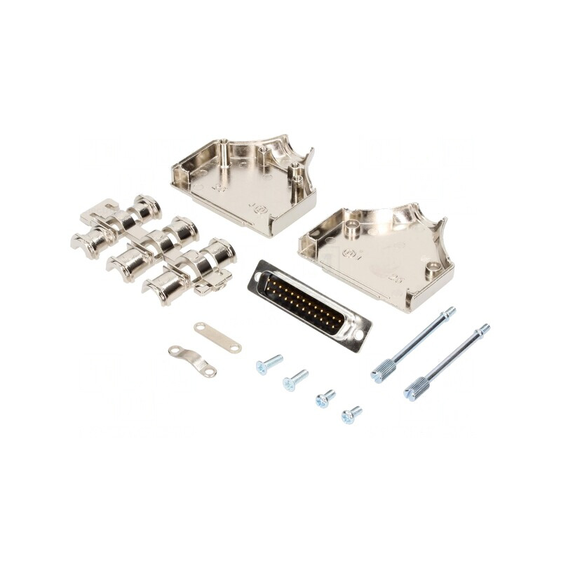 D-Sub 25-Pin Mufă Tată pentru Lipire pe Cablu - Set Complet | Electronic-mag.ro | Componente Electronice