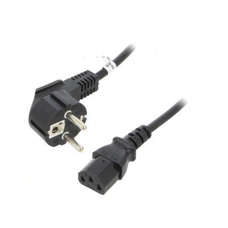 Cablu Alimentare Unghiular Schuko la IEC C13 PVC 1.5m | Electronic-mag.ro | Componente Electronice