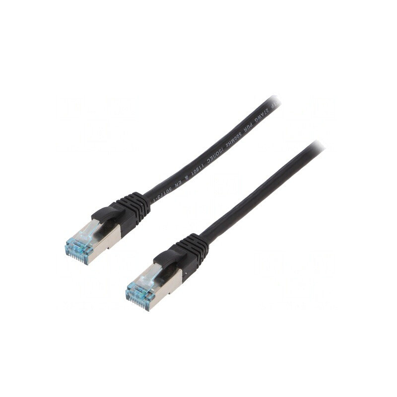 Patch Cord S/FTP 6a Negru 2m Cu 27AWG IP20 | Electronic-mag.ro | Componente Electronice