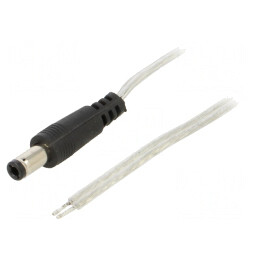 Cablu Audio 2x0,5mm2 cu Mufă DC 5,5/2,5 Transparent 3m | Electronic-mag.ro | Componente Electronice
