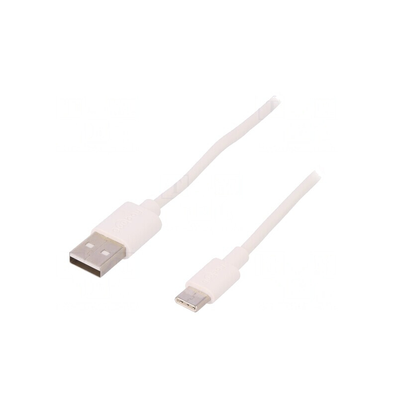 Cablu USB 2.0 USB-A la USB-C 3m Alb 480Mbps | Electronic-mag.ro | Componente Electronice
