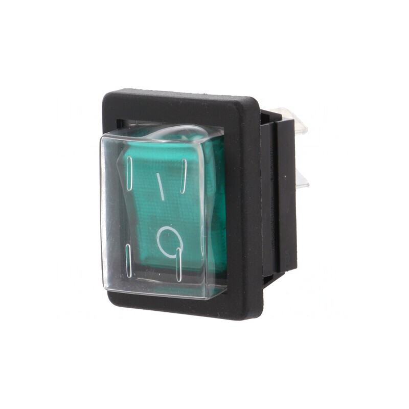 Comutator Rocker Verde cu Lumină Neon ON-OFF 16A 250V | Electronic-mag.ro | Componente Electronice