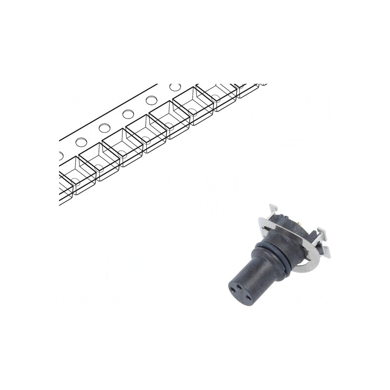 Conector M8 Mamă 3PIN Vertical PCB 3A 60V | Electronic-mag.ro | Componente Electronice