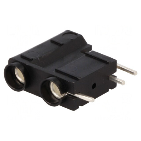 Soclu Banană 4mm PCB Negru Argintat 10A 250VDC | Electronic-mag.ro | Componente Electronice