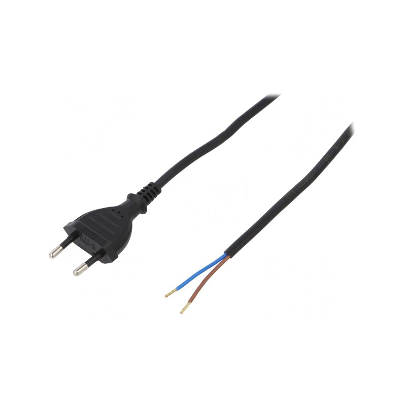 Cablu PVC 2x0,75mm2 5m Negru 2,5A CEE 7/16 | Electronic-mag.ro | Componente Electronice