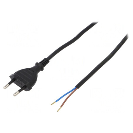 Cablu PVC 2x0,75mm2 5m Negru 2,5A CEE 7/16 | Electronic-mag.ro | Componente Electronice