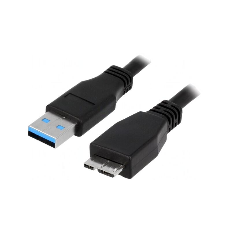 Cablu USB 3.0 A la Micro B 1m Negru | Electronic-mag.ro | Componente Electronice