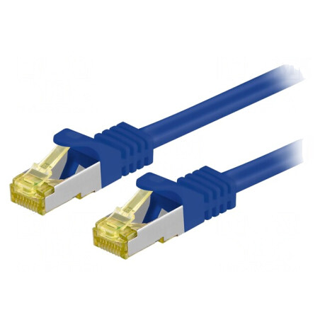 Patch Cord S/FTP Cat 6a Cu LSZH Albastru 3m | Electronic-mag.ro | Componente Electronice