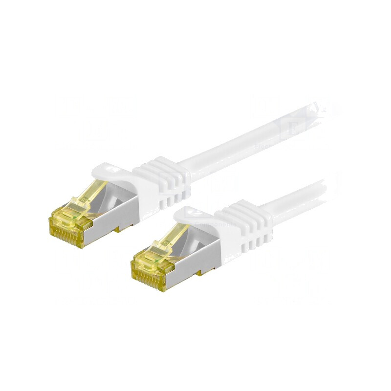 Patch Cord S/FTP Cat 6a Alb 3m LSZH 26AWG | Electronic-mag.ro | Componente Electronice