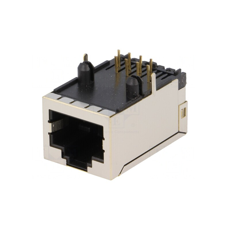 Soclu RJ45 Ecranat cu Transformator THT | Electronic-mag.ro | Componente Electronice