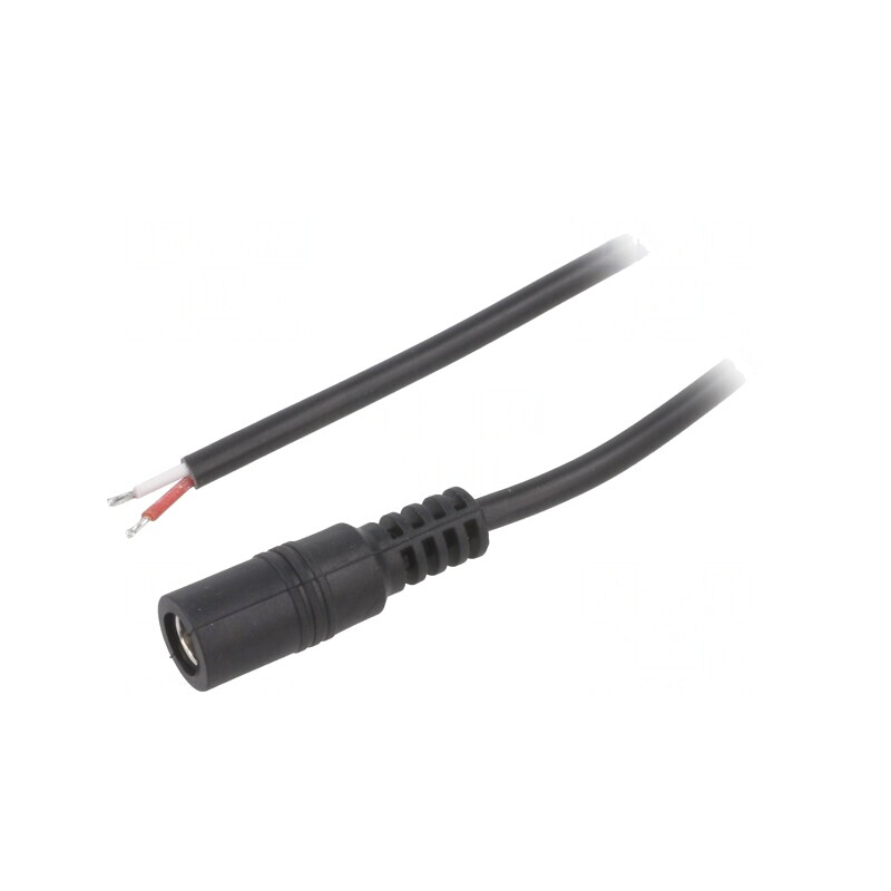 Cablu Alimentare DC 5,5/2,1 Soclu Drept Negru 2m | Electronic-mag.ro | Componente Electronice