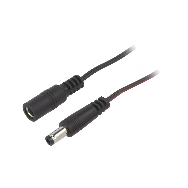 Cablu DC 5,5/2,5 mm Negru 2x0,35mm2 Mufă și Soclu Drept | Electronic-mag.ro | Componente Electronice