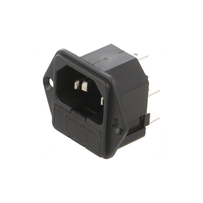 Conector Alimentare AC Soclu Tată 10A 250V C14 | Electronic-mag.ro | Componente Electronice