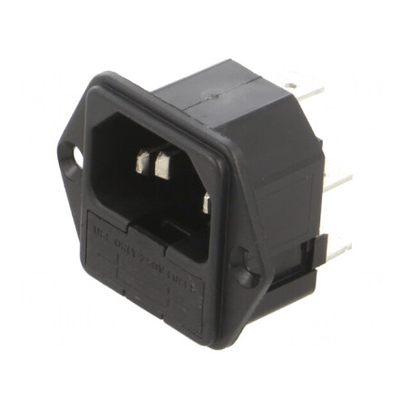 Conector Alimentare AC Soclu Tată 10A 250V C14 | Electronic-mag.ro | Componente Electronice