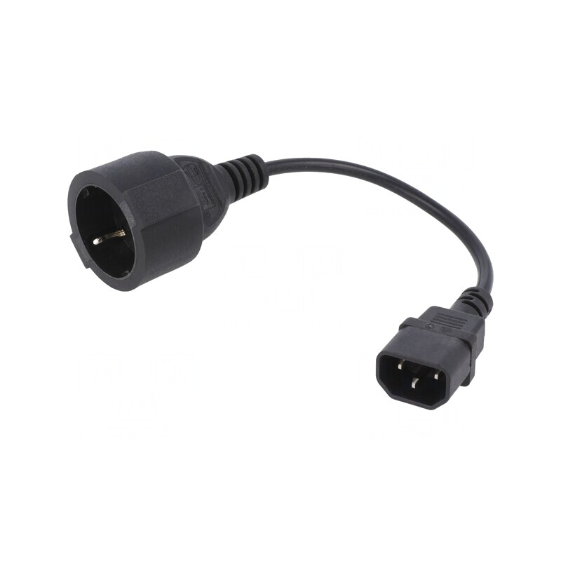 Cablu Alimentare 3x0,75mm2 Priză CEE 7/3 la IEC C14 0,15m | Electronic-mag.ro | Componente Electronice