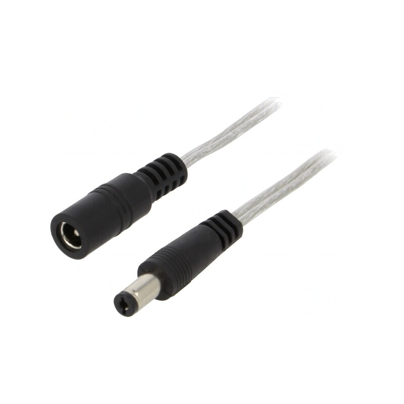 Cablu DC 5,5/2,1 Mufă-Soclu Drept 1m 2x0,5mm2 | Electronic-mag.ro | Componente Electronice