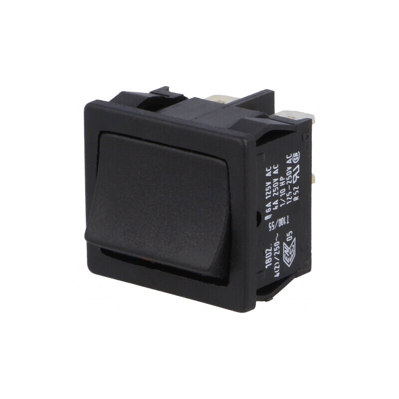 Comutator Basculant Negru DPST 4A 250V IP40 | Electronic-mag.ro | Componente Electronice