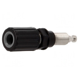 Soclu banană 4mm 36A neagră nichelat | Electronic-mag.ro | Componente Electronice