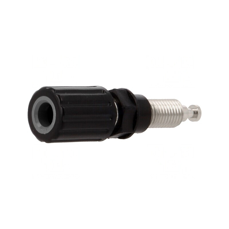 Soclu banană 4mm 36A neagră nichelat | Electronic-mag.ro | Componente Electronice