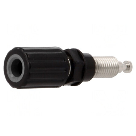 Soclu banană 4mm 36A neagră nichelat | Electronic-mag.ro | Componente Electronice
