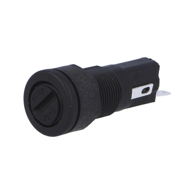 Clemă Siguranțe Cilindrice 5x20mm 250V Neagră Panou | Electronic-mag.ro | Componente Electronice