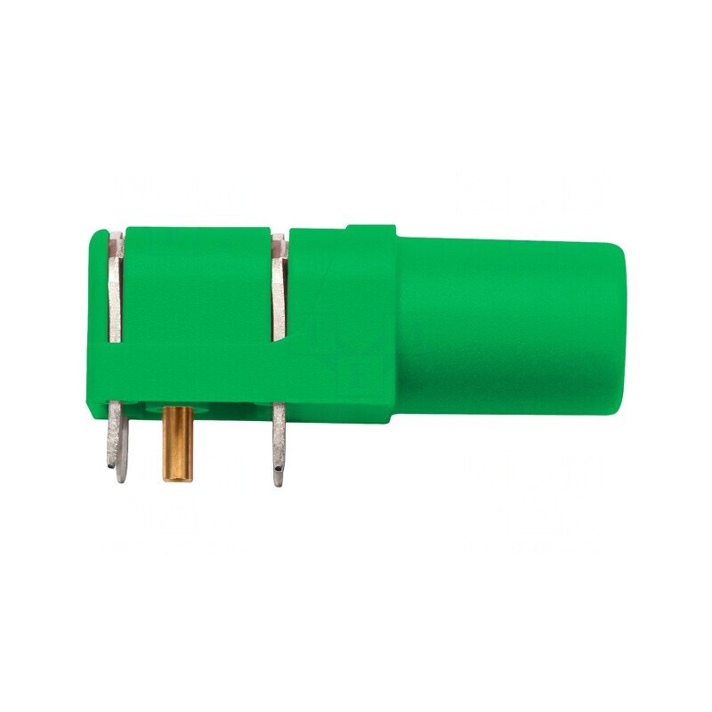 Soclu Banană Verde 4mm 24A 1kV Aurit PCB Poliamidă | Electronic-mag.ro | Componente Electronice